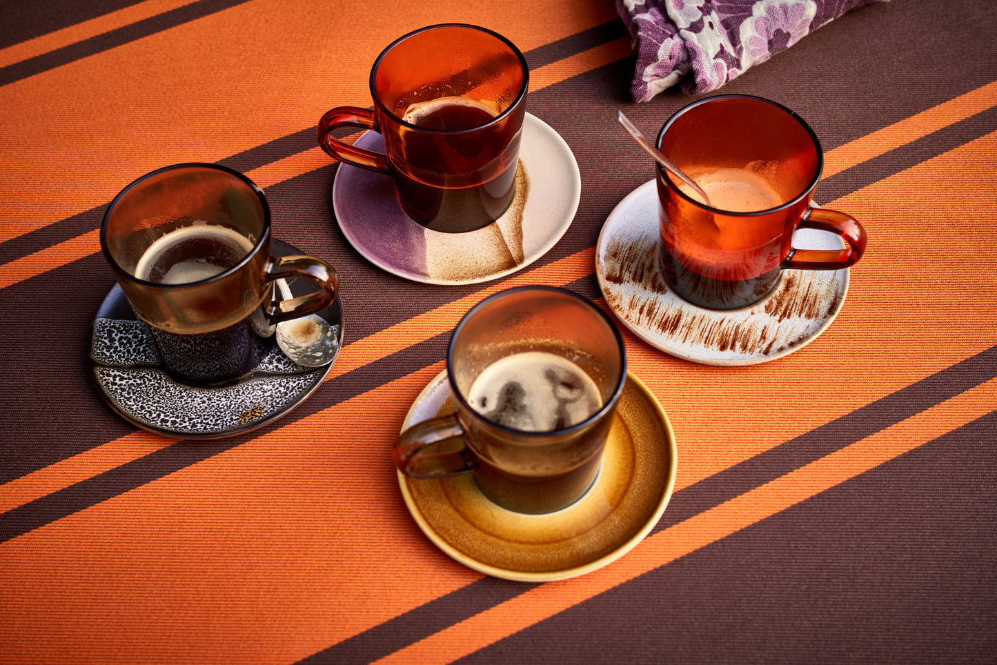 Saucers Untertassen 70s Ceramics Big Sur 4er Set