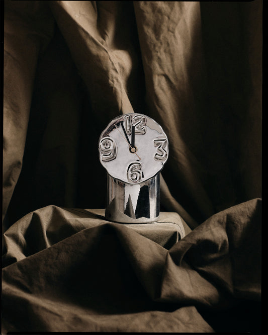 Ceramic Clock Retro Chrome