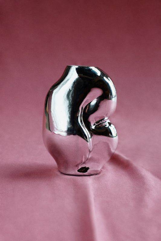 Small Vase Gleam Glass Chrome
