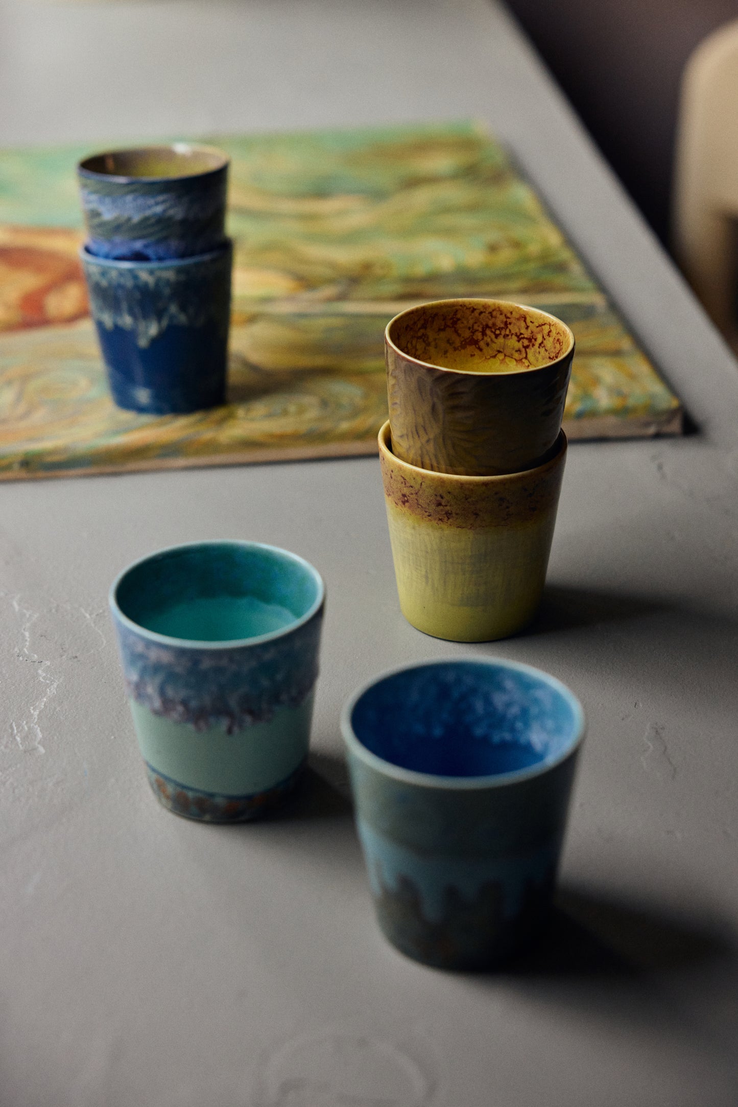 Coffee Mugs 70s Ceramics Van Gogh Sunflowers 2er Set