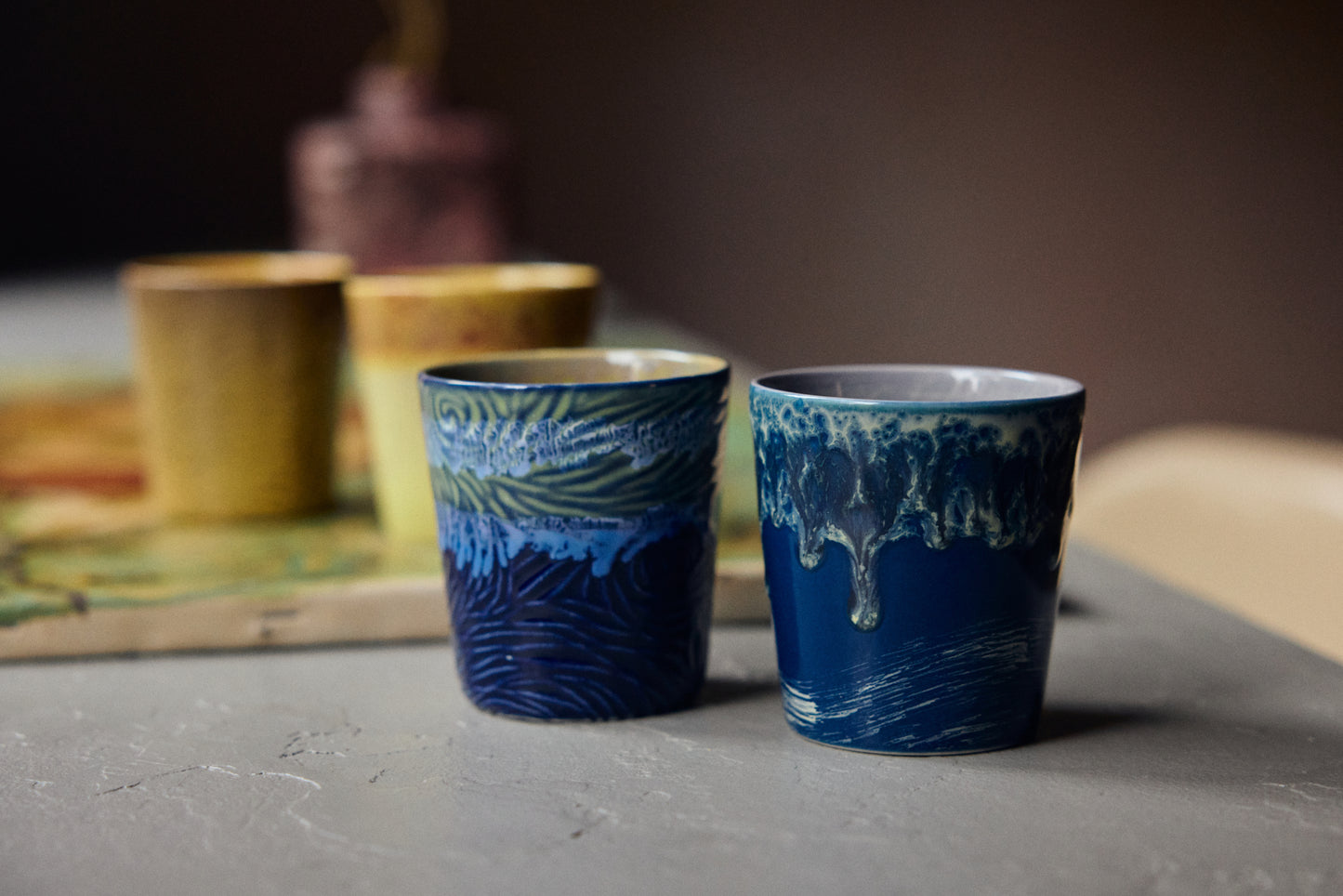 Coffee Mugs 70s Ceramics Van Gogh Starry Night 2er Set