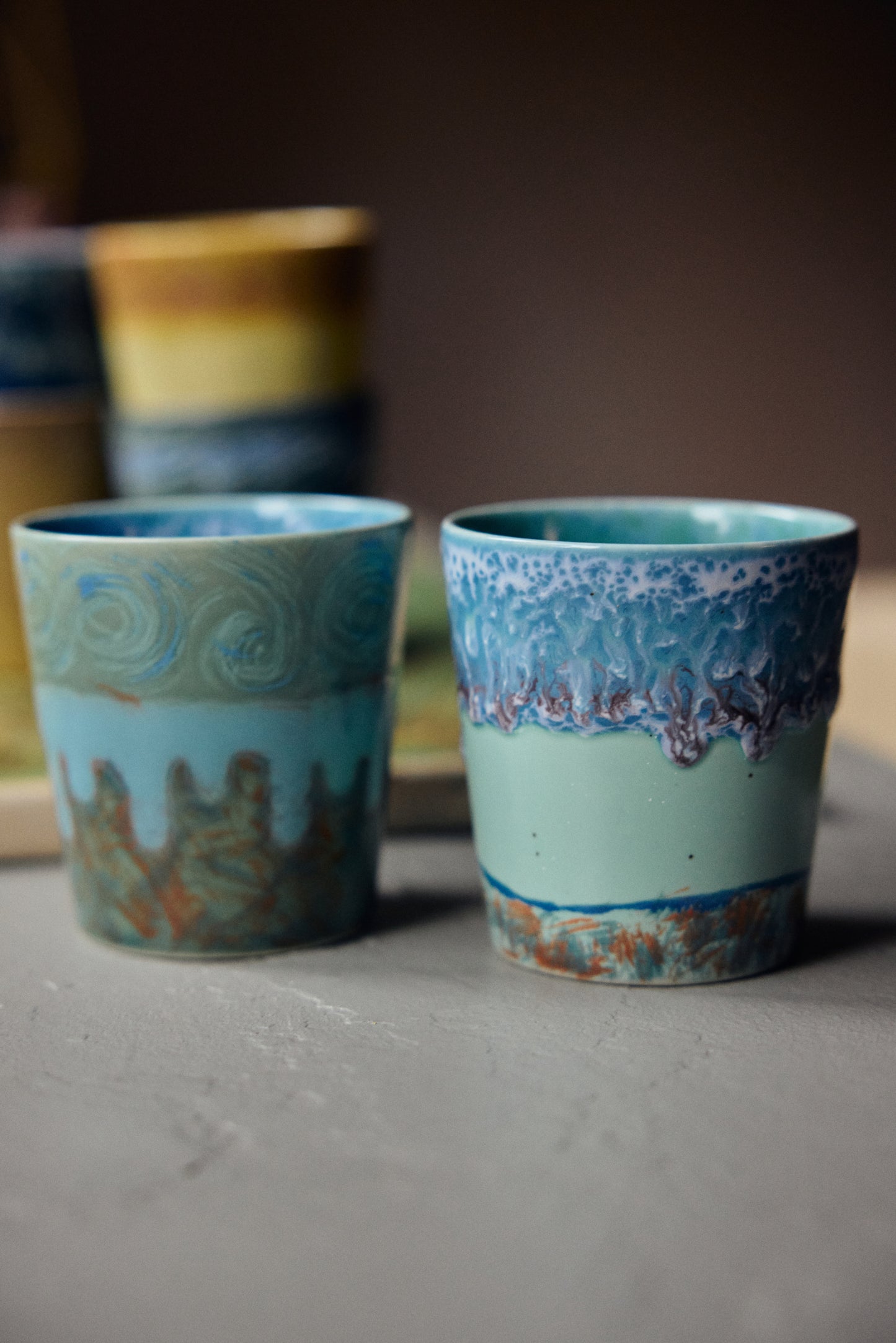 Coffee Mugs 70s Ceramics Van Gogh Self Portrait 2er Set