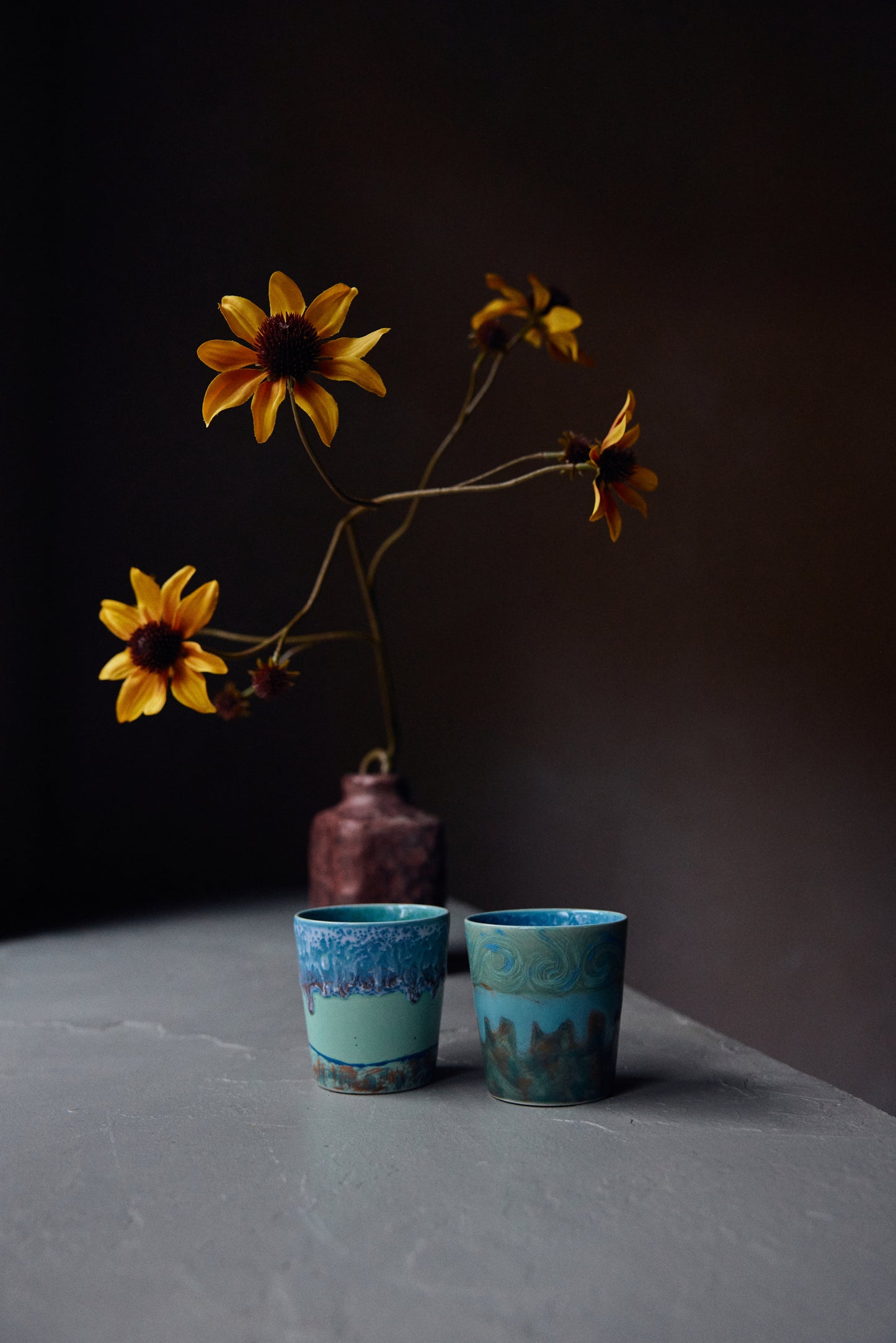 Coffee Mugs 70s Ceramics Van Gogh Self Portrait 2er Set