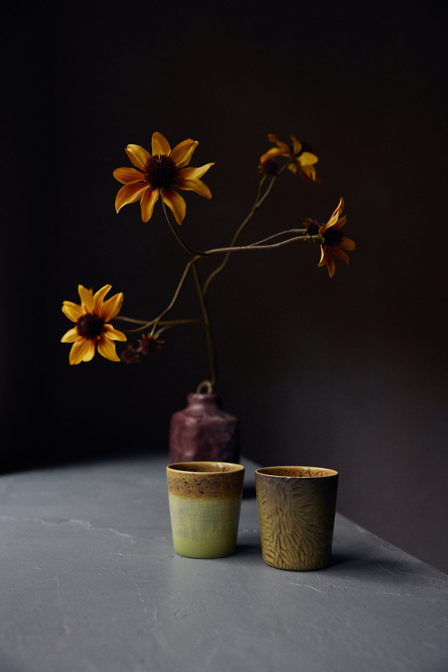 Coffee Mugs 70s Ceramics Van Gogh Sunflowers 2er Set