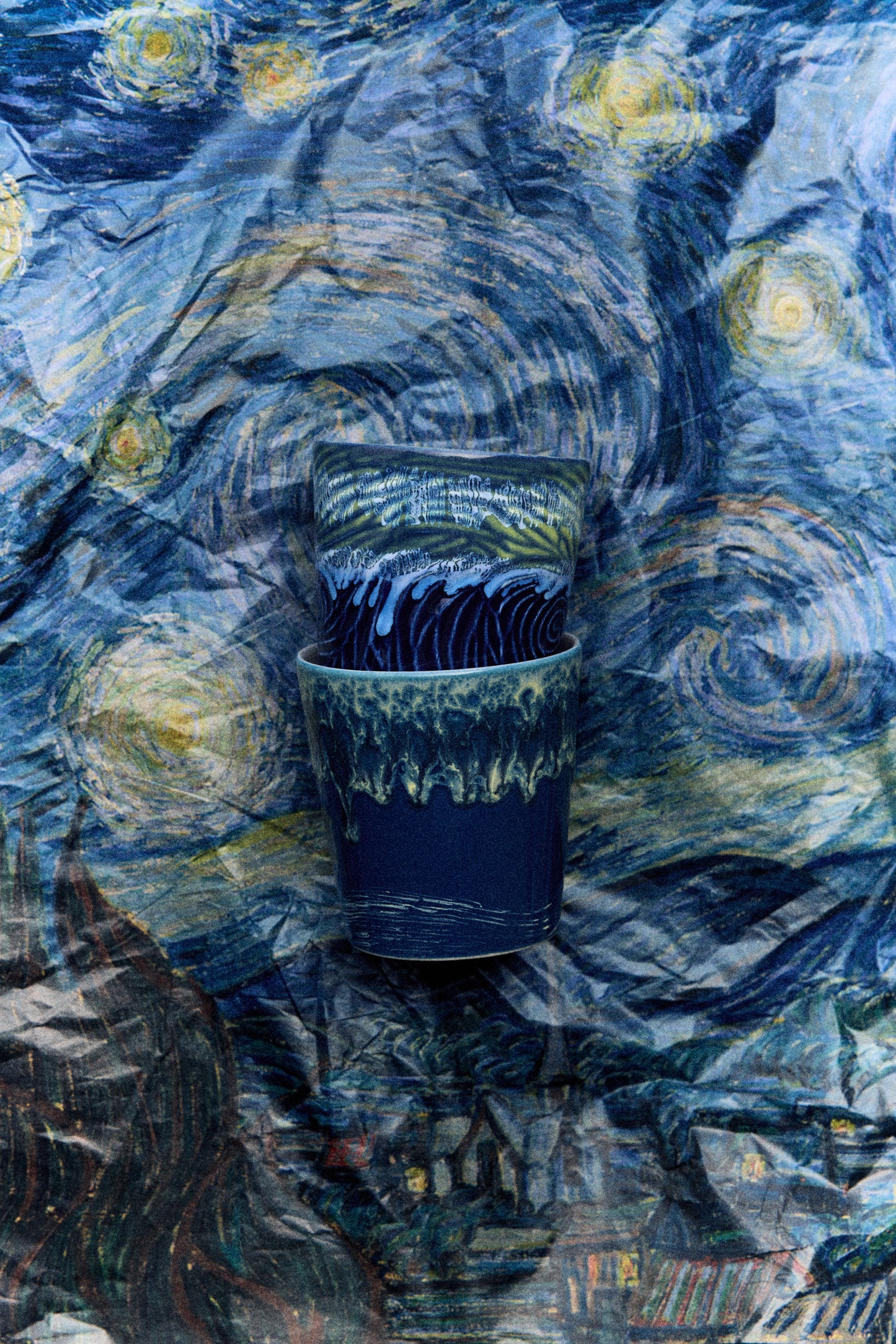 Coffee Mugs 70s Ceramics Van Gogh Starry Night 2er Set