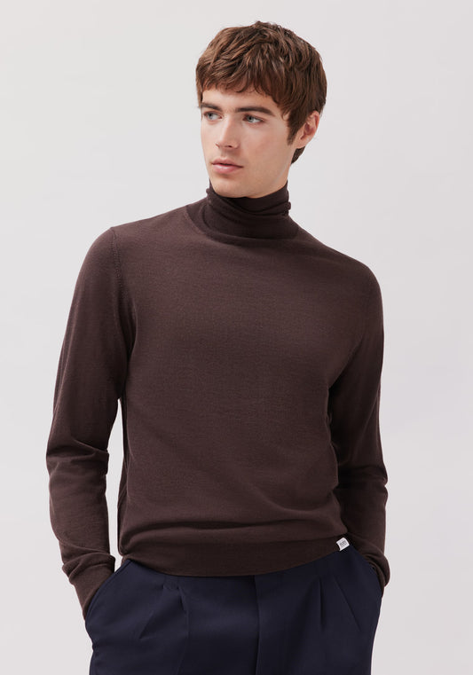 Roll Up Pullover Dark Brown