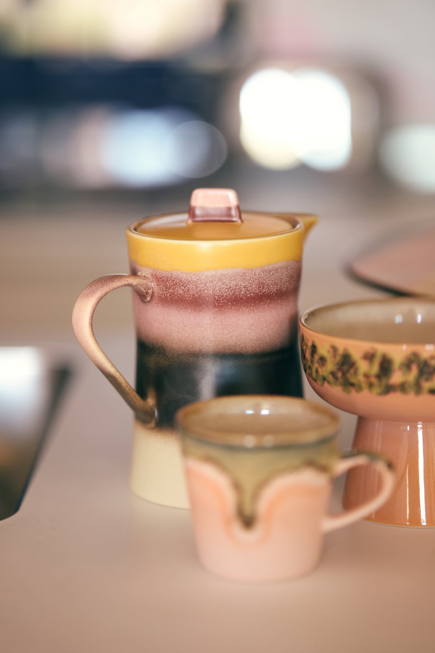 Tea Pot 70s Ceramics Sunset