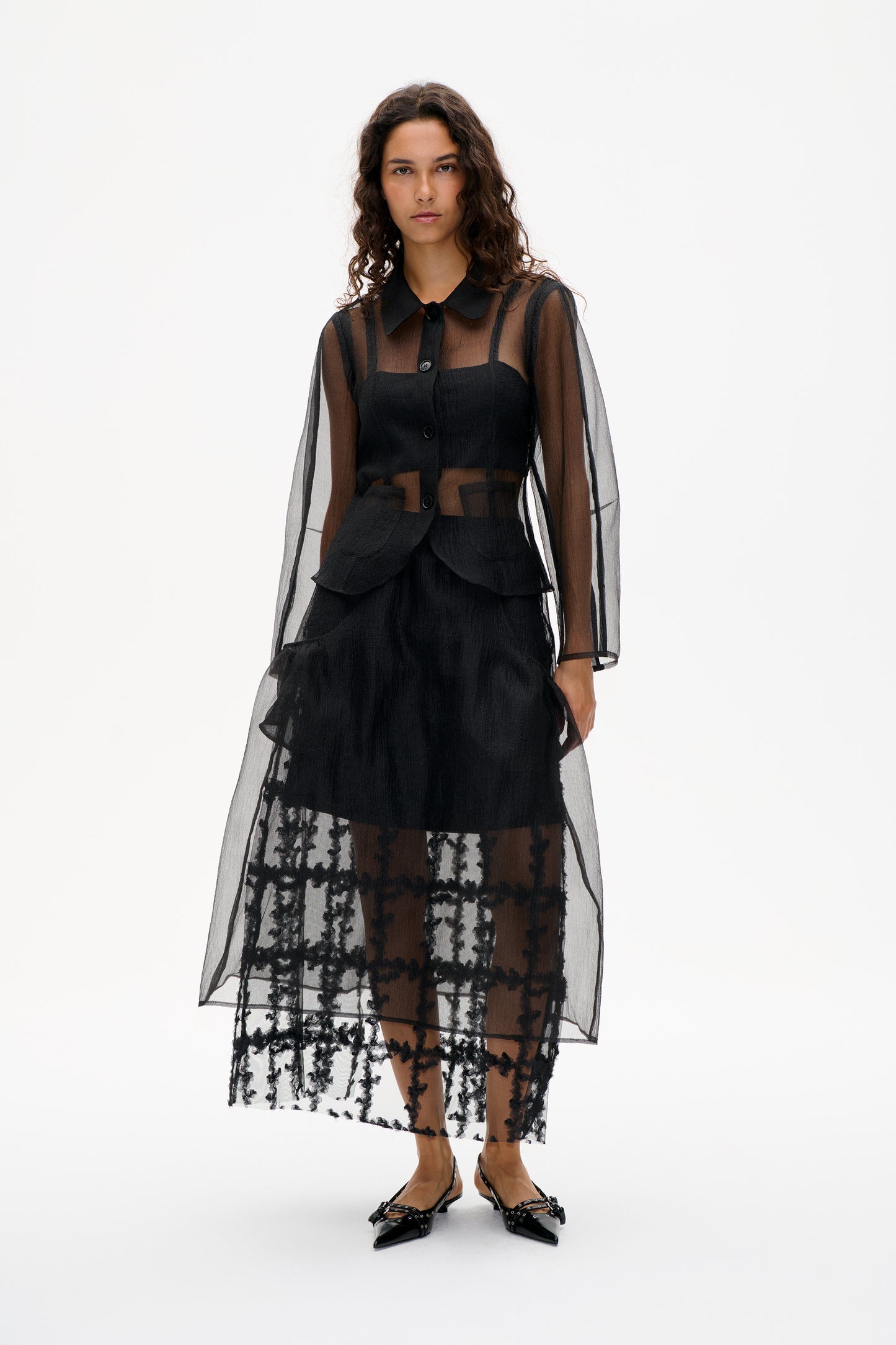 Transparenter Blazer Black