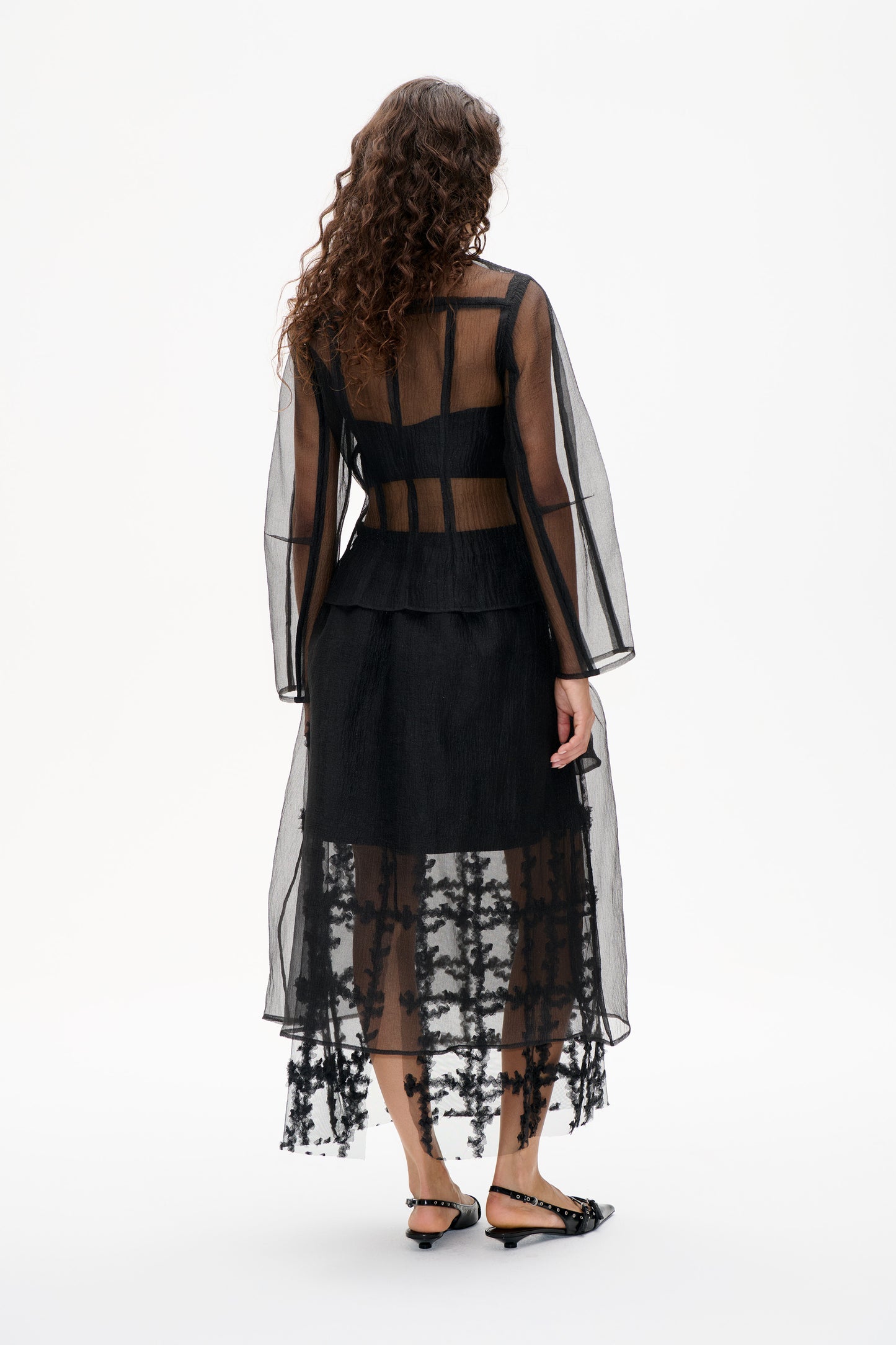 Transparenter Blazer Black