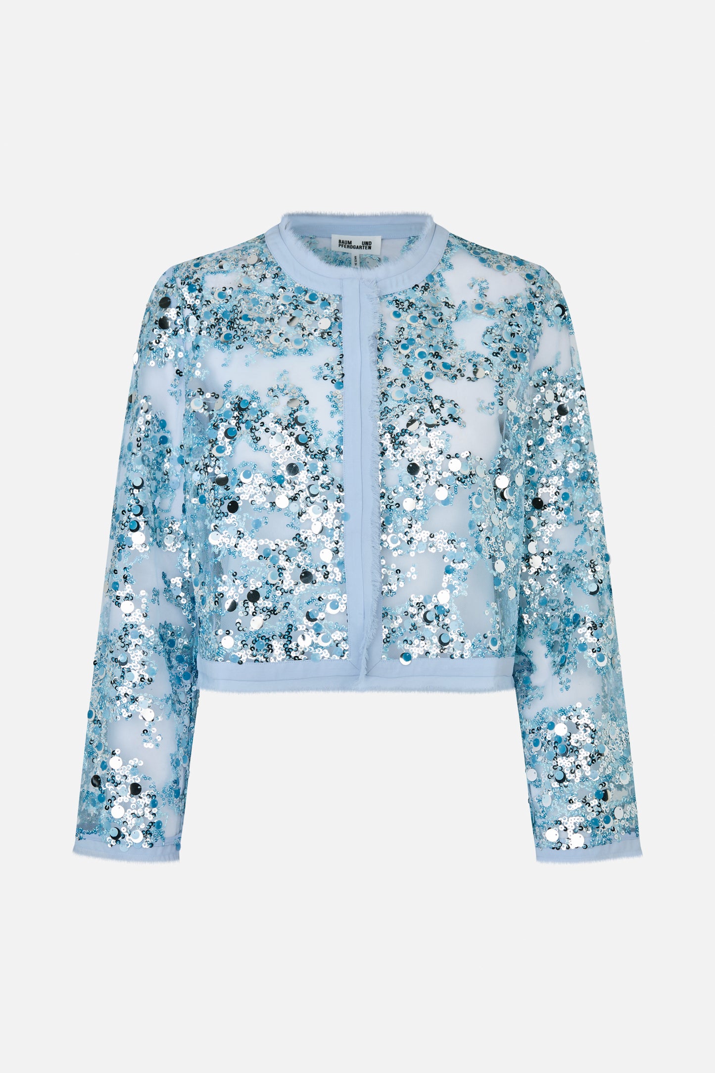 Pailetten Jacke Hellblau