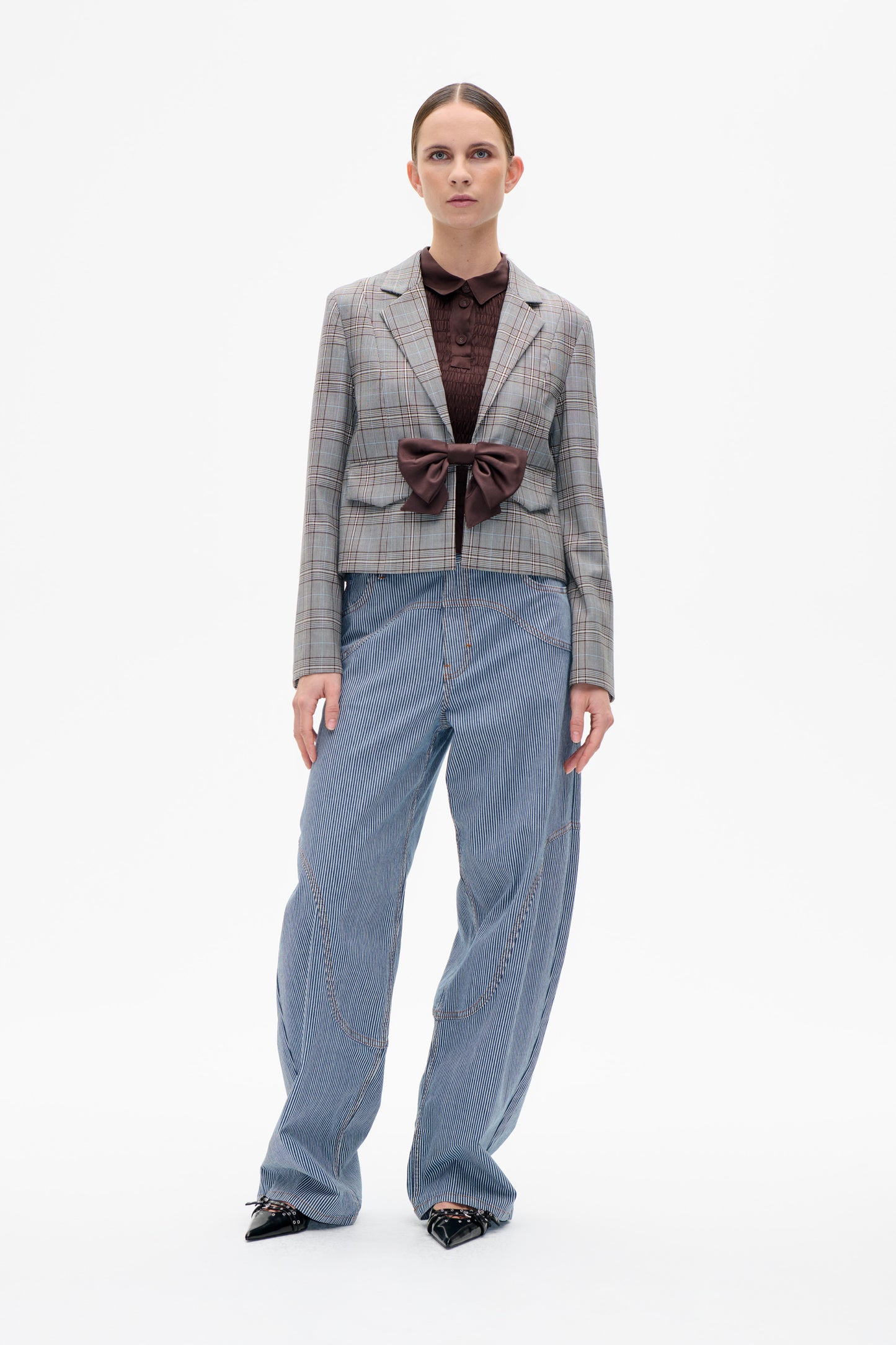 Cropped Jacket Mini Check