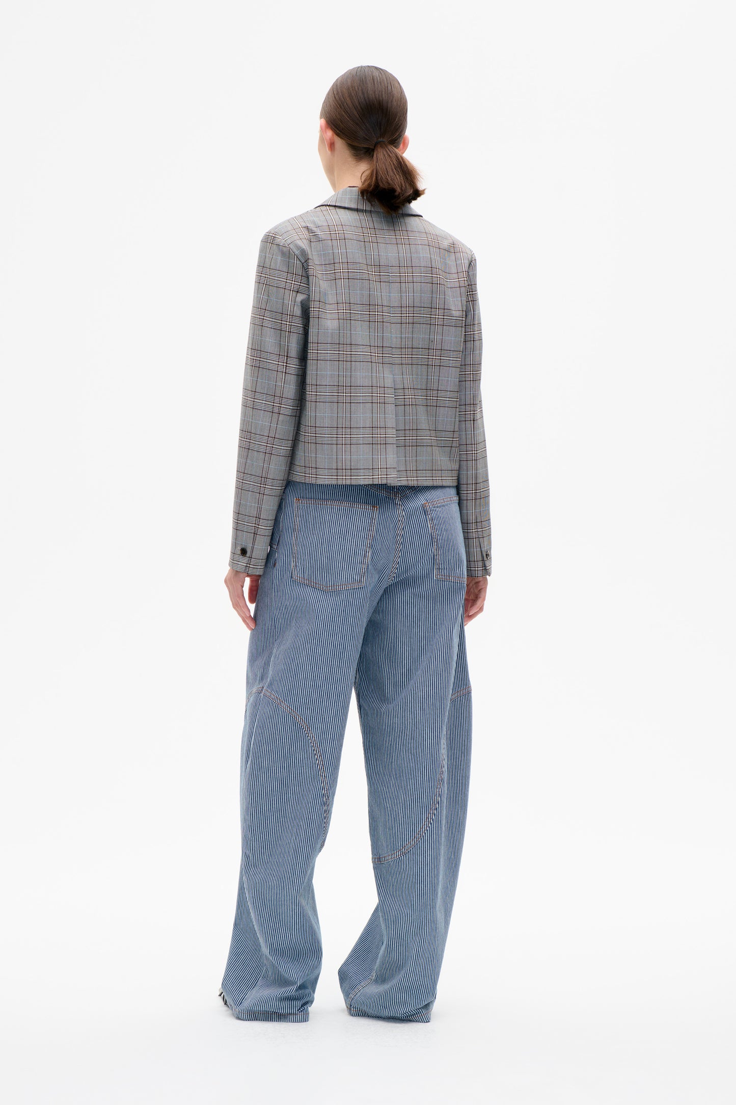 Cropped Jacket Mini Check