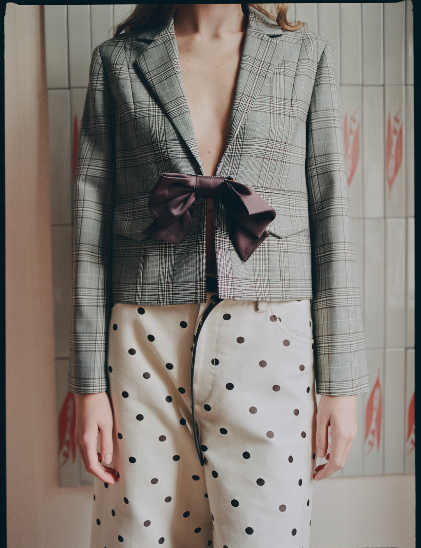 Cropped Jacket Mini Check