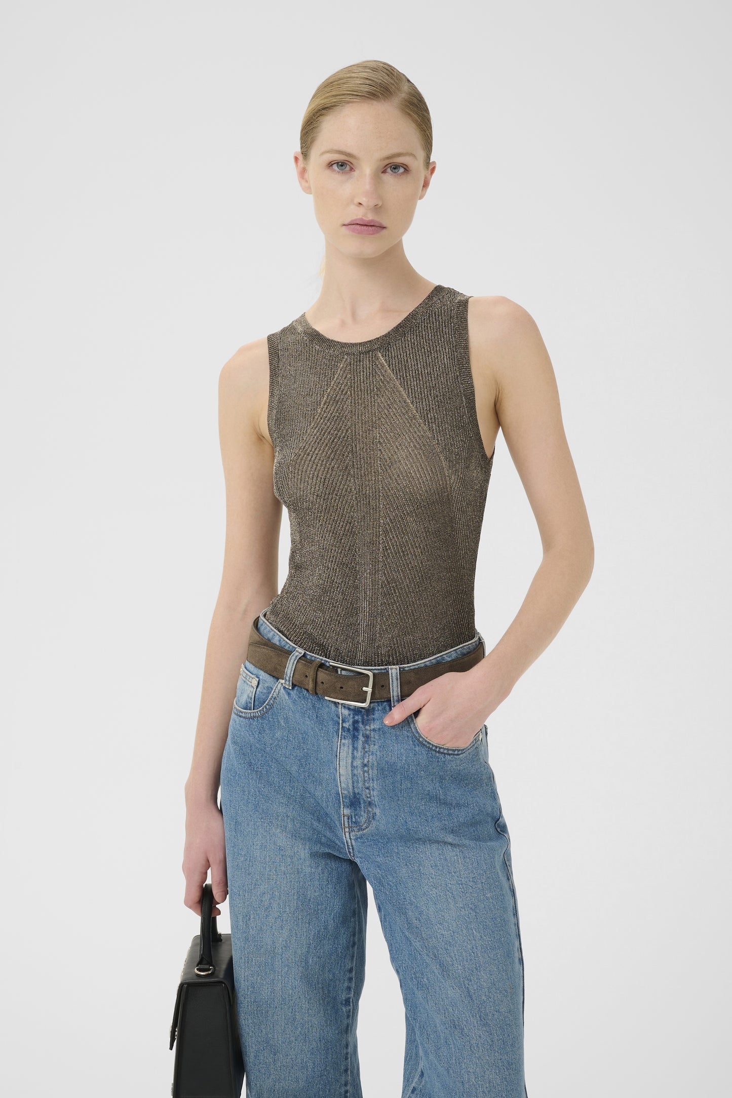 Tank Top Gzsilvi Warm Grey Metallic