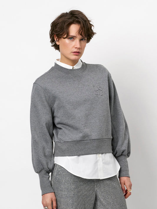 Sweater mit Logo D6-Lison Grau