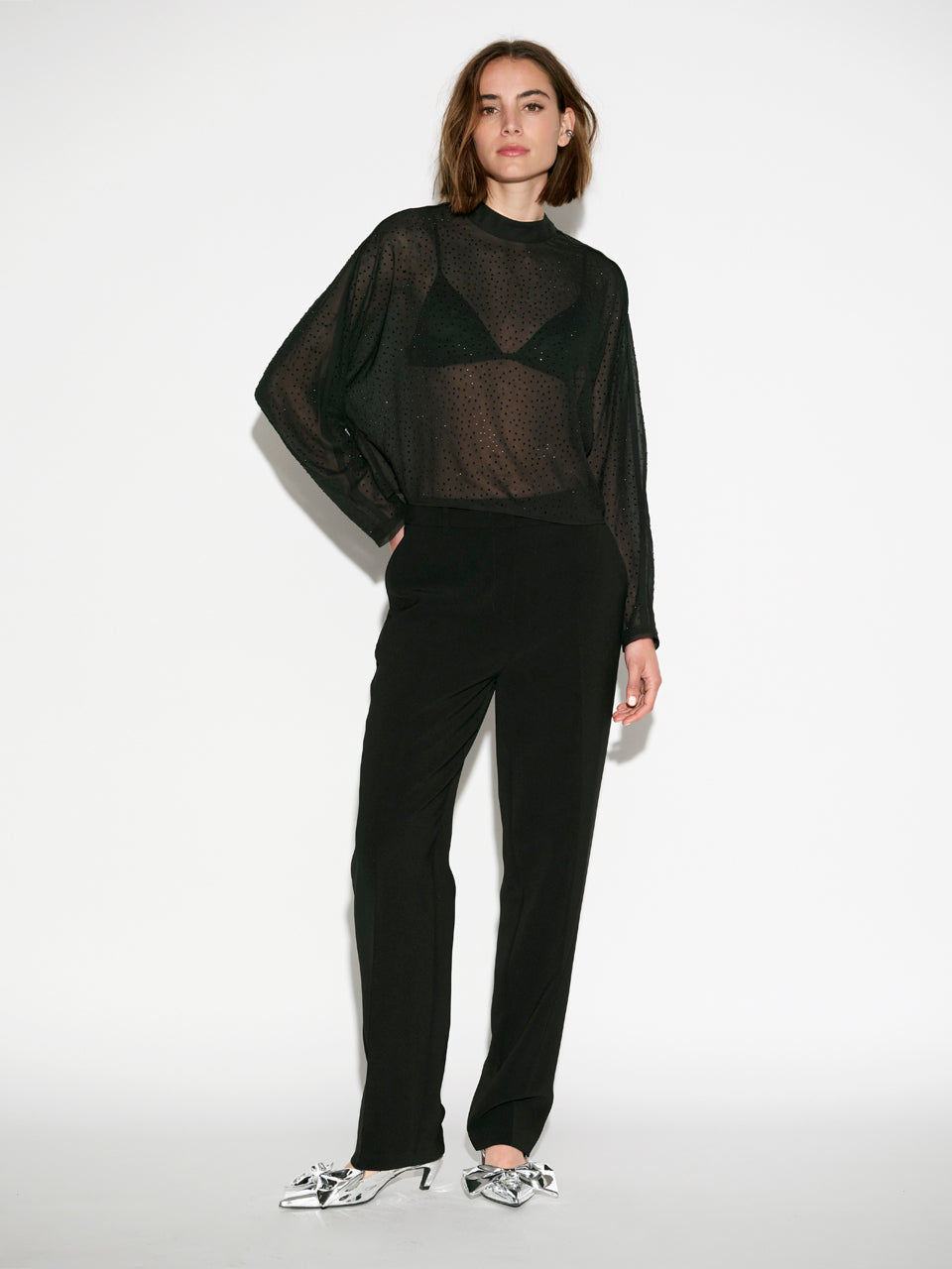 Rhinestone Top Dante6-Biacco Black