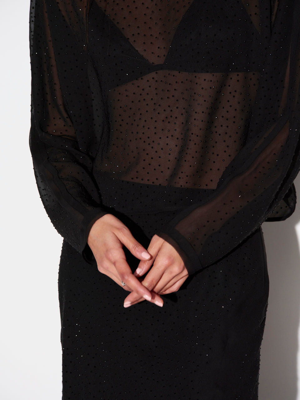 Rhinestone Top Dante6-Biacco Black