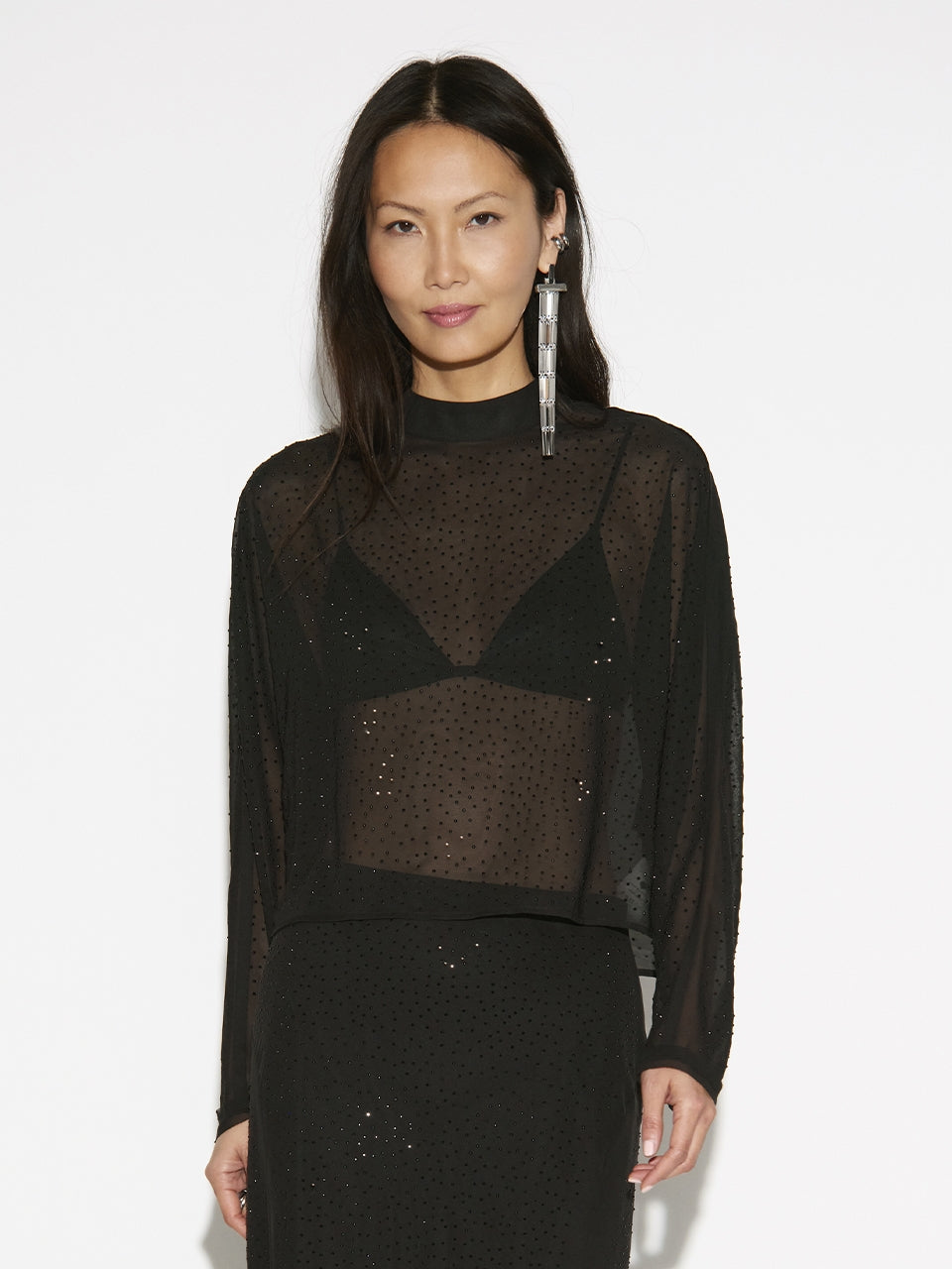 Rhinestone Top Dante6-Biacco Black