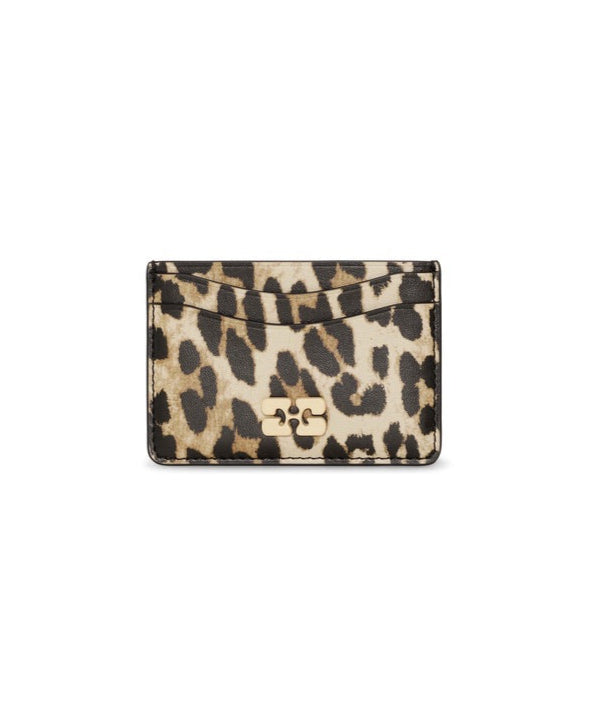 Ganni Bou Card Holder Print Leopard