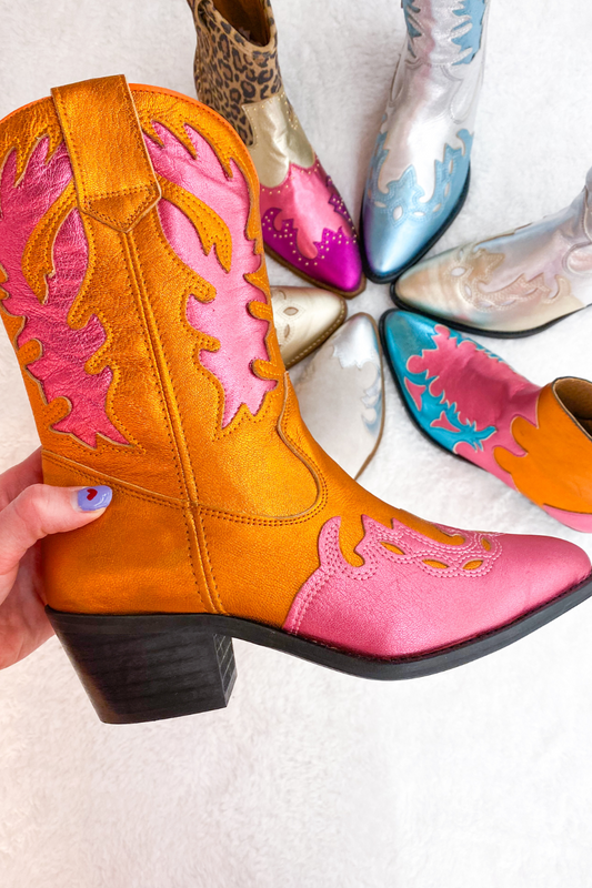 Westernstiefel DWRSBella Metallic Pink/Orange