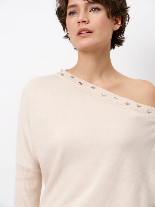 Sweater Off Shoulder Cream