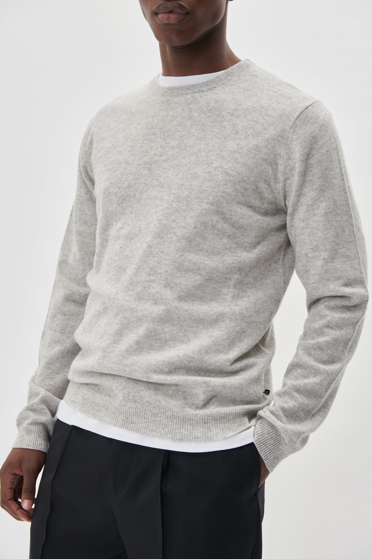 Cashmere Strickpullover Light Grey Melange