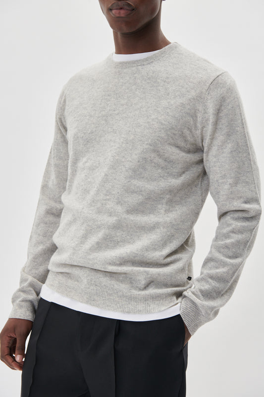 Cashmere Strickpullover Light Grey Melange