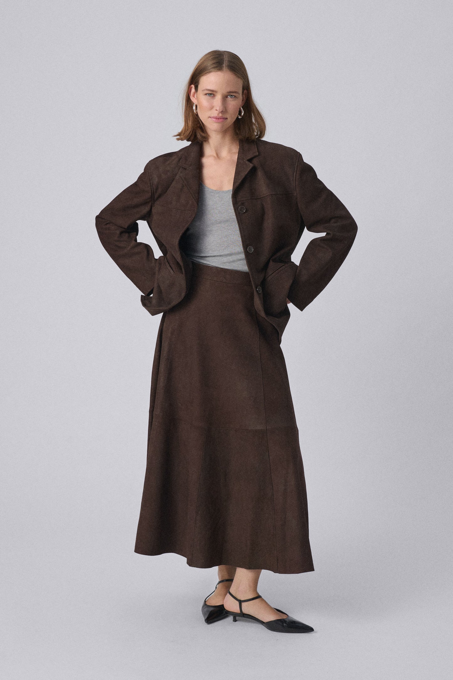 Wildlederrock SLPavati Coffee Bean Brown