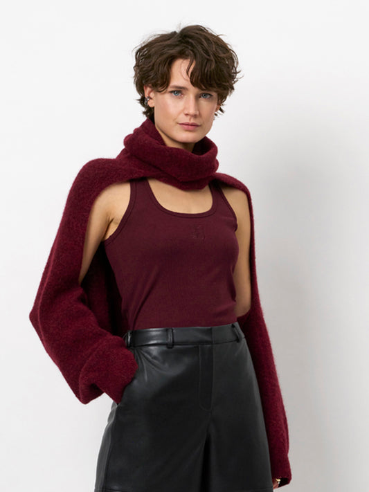 Cropped-Bolero-Cardigan Burgunderrot