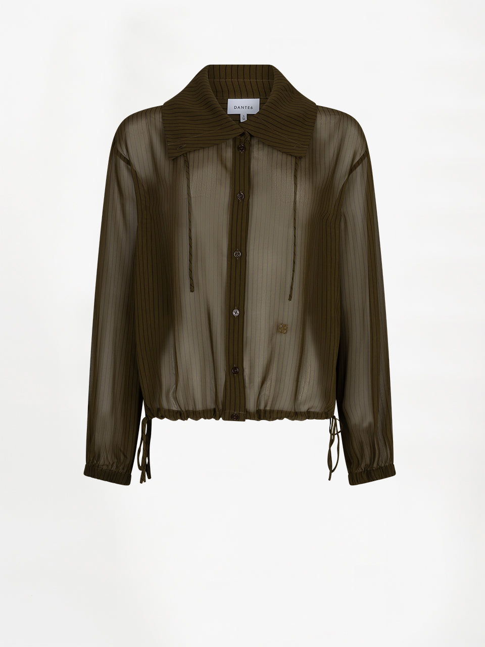 Nadelstreifen Blouse Olivgrün