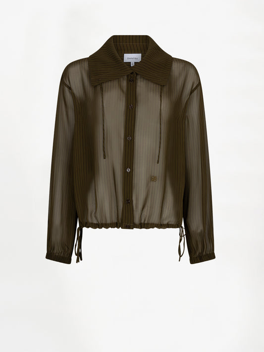 Nadelstreifen Blouse Olivgrün