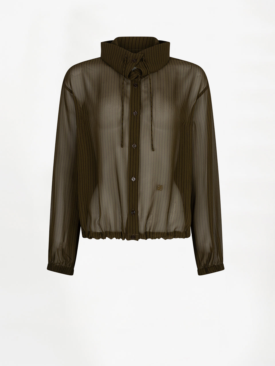 Nadelstreifen Blouse Olivgrün