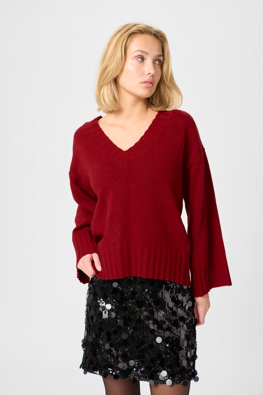 Strickpullover HuxiMW Burgundy Red