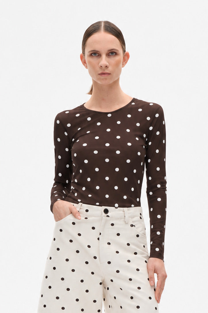 Longsleeve Mesh Coffe Bean Dots