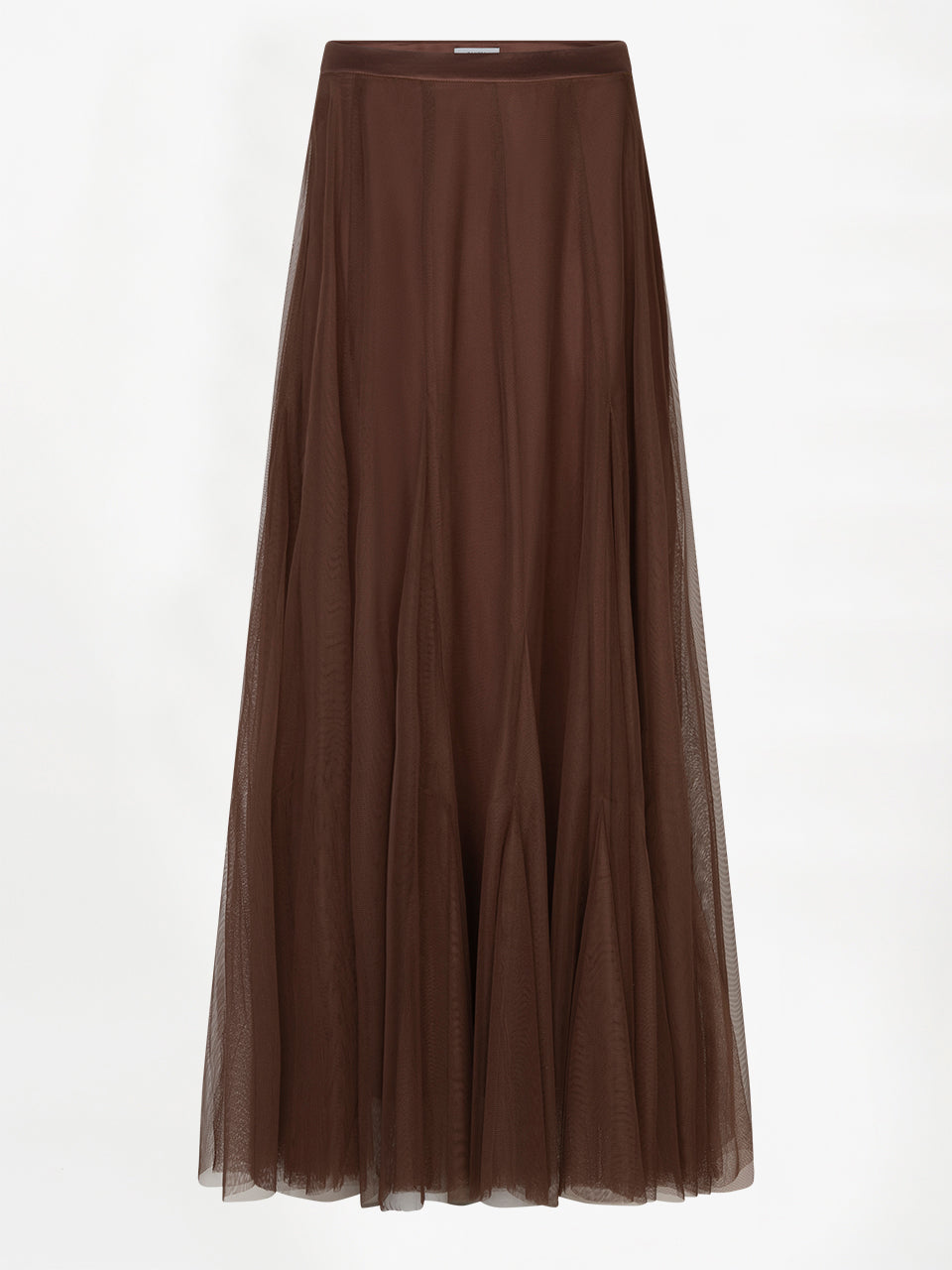 Tulle Maxi Skirt Brown