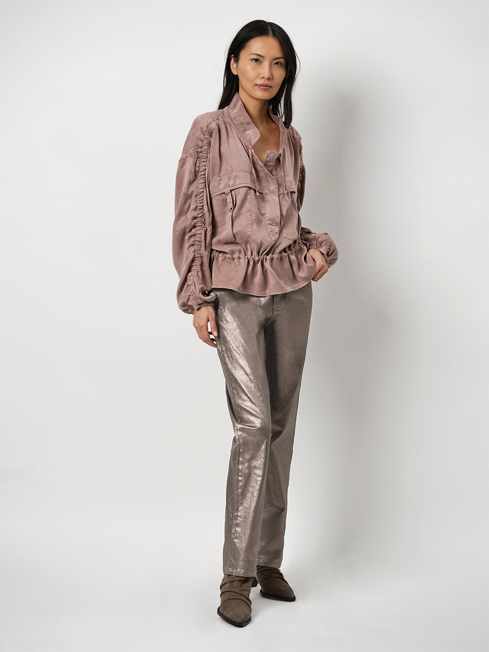Metallic Denim Pants BellaD6