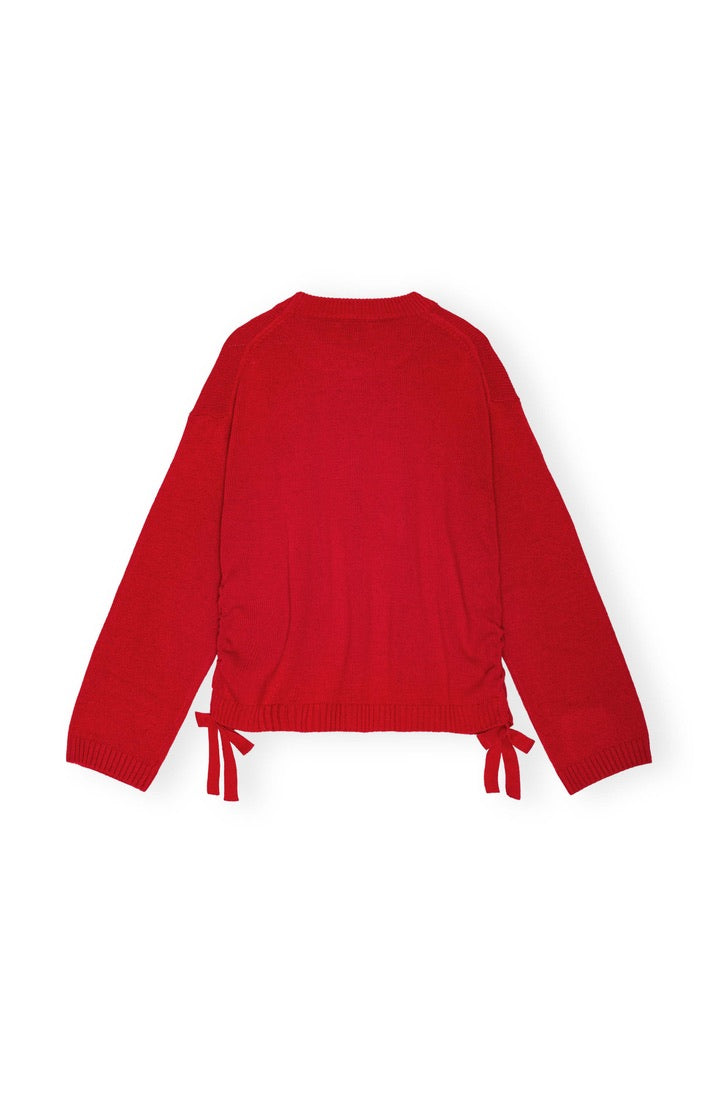 Ganni Roter Oversized Pullover aus Future Woll-Mix