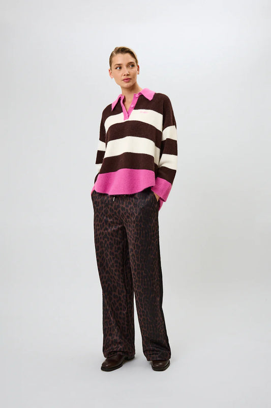 Knit Polo Pullover Stripes