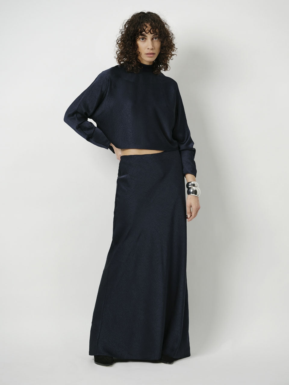 Satin Top D6Sally Creased Noctunal
