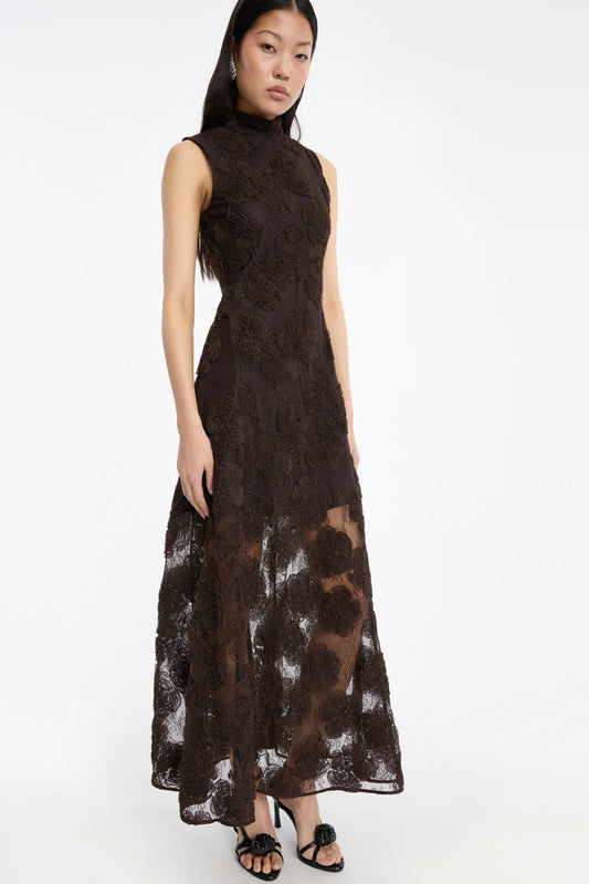 3D FLOWER MAXI DRESS