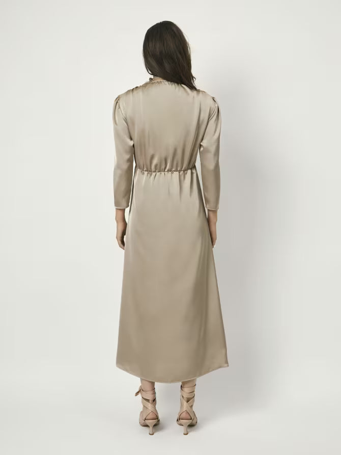 Midikleid in Wickeloptik Golden