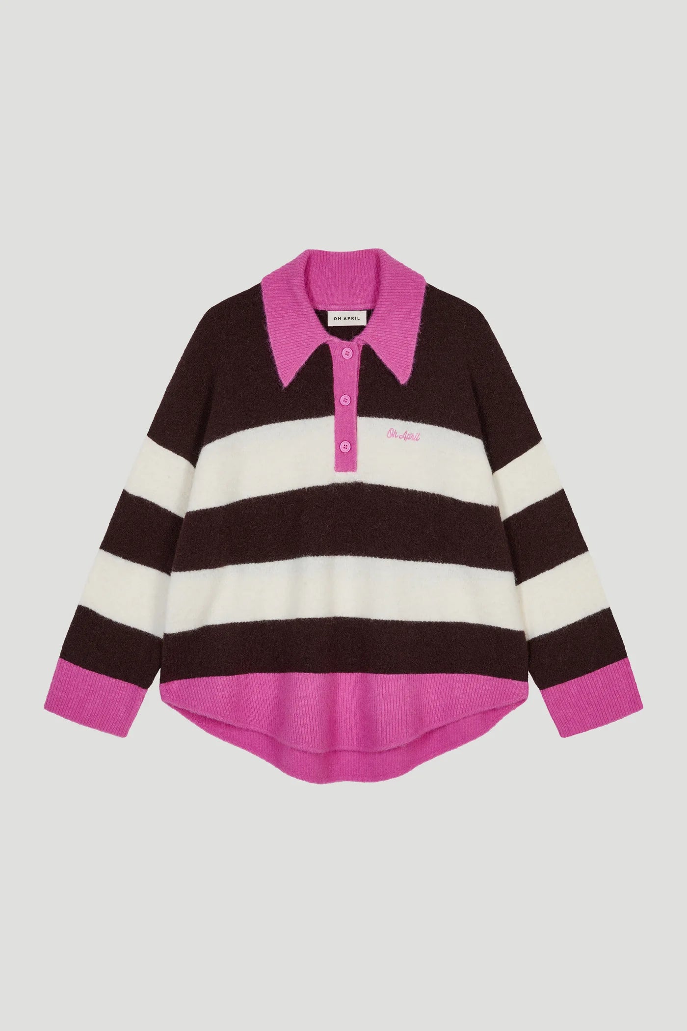 Knit Polo Pullover Stripes