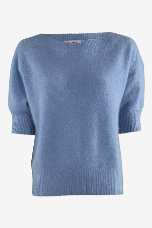 Kurzarm Strickpullover MoiSA Powder Blue