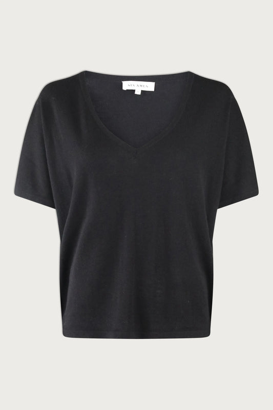 Kurzarm Strick Pullover GrahamSA Black