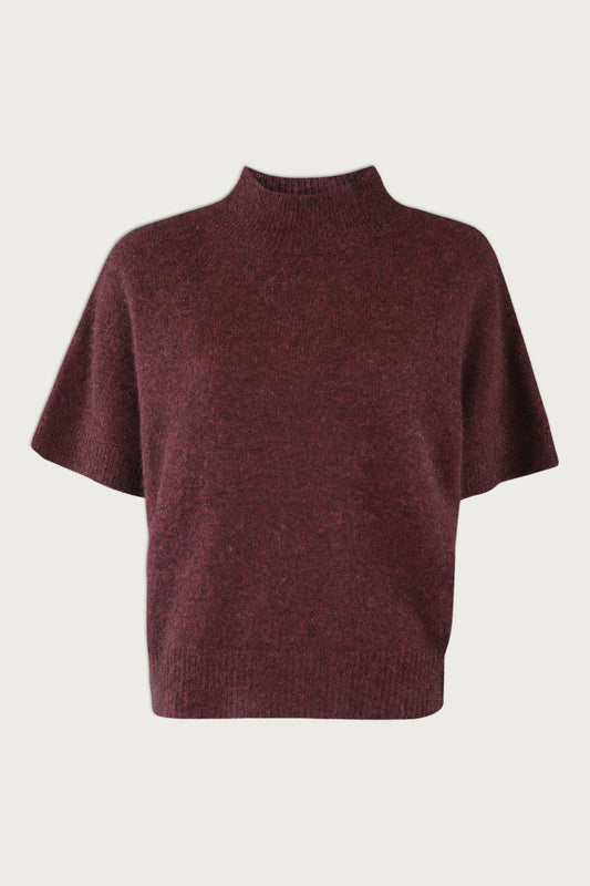 Kurzarm Pullover DoanneSA Red Wine Melange