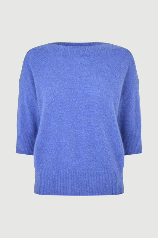 Kurzarm Strickpullover MoiSA Blue Melange