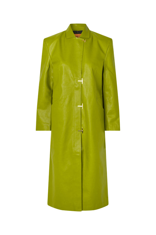 Stine Goya Long Single Breasted Coat - Woodbine