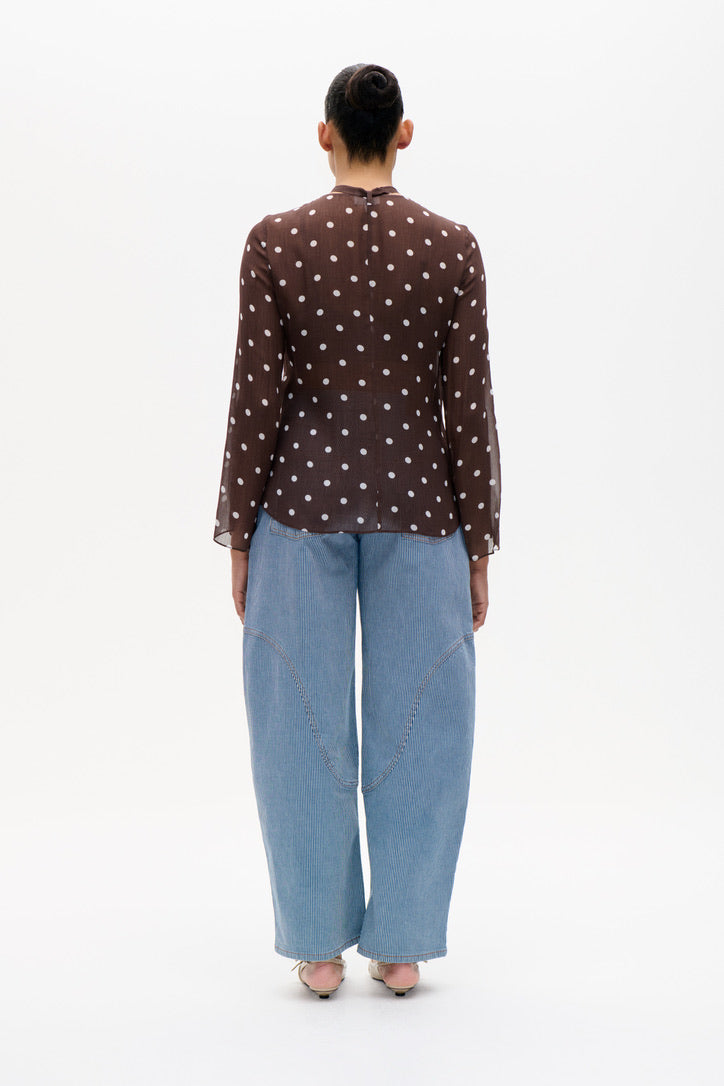Blouse Coffee Bean Dots