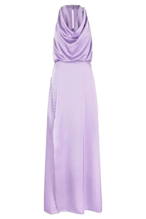 Halterneck-Kleid mit Schlitz