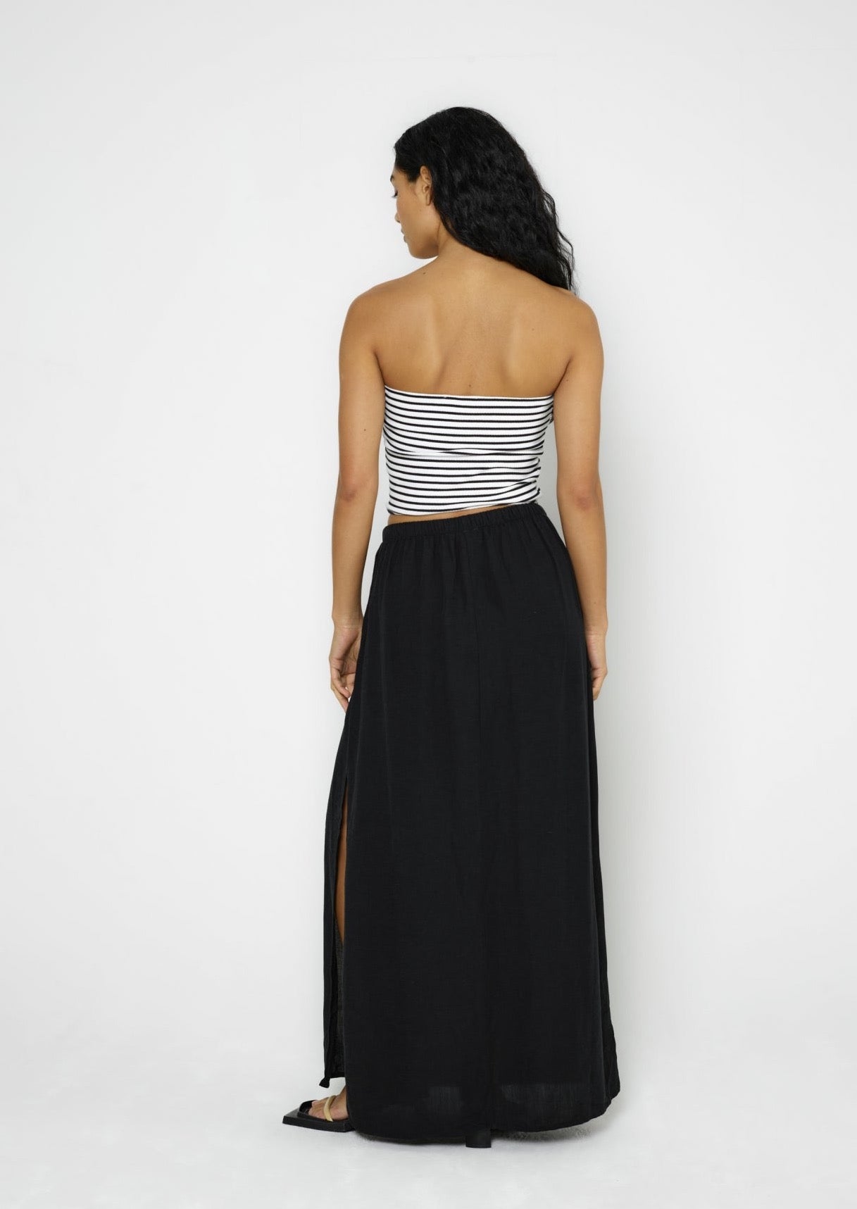 Strapless Rib Top Lora'CL Stripes